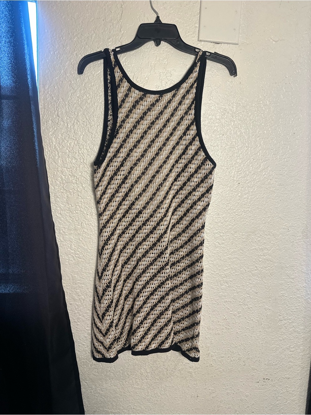 Shade & Shore Black/white and Cream Crochet Swim Coverup dress